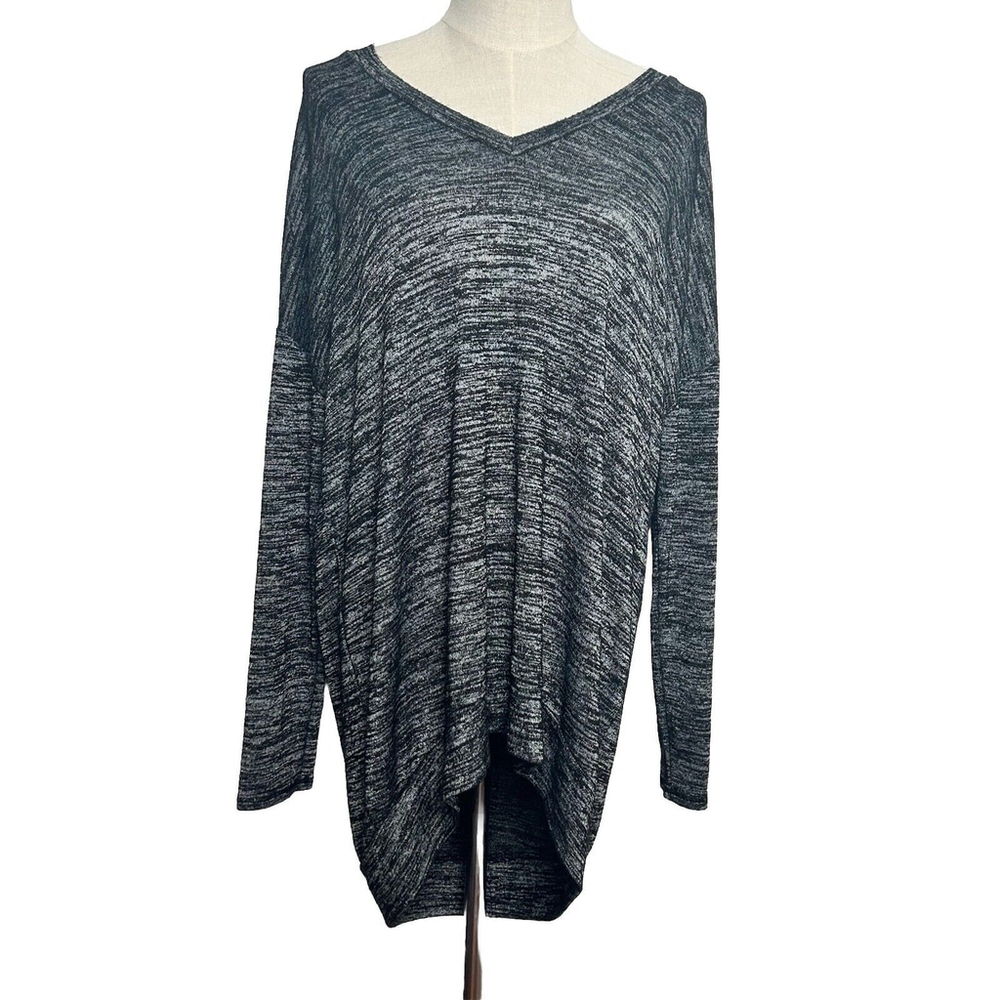 Joan Vass Studio Sz.M Space Grey Oversized Tunic Top Cozy Flowy Lagenlook Beachy